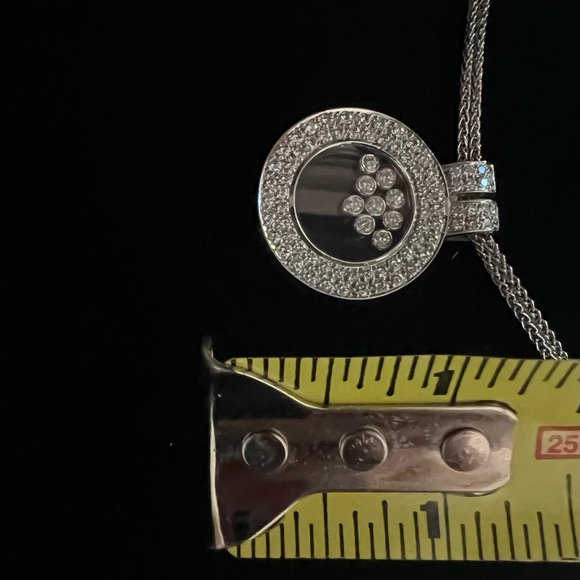 Happy Diamond Icons Double Halo Pendant & Necklace 2.40 CTTW 9 Floating 18K  WG - Picture 5 of 9